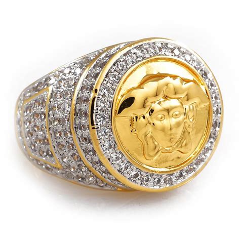 versace medusa ring iced out|versace ring size chart.